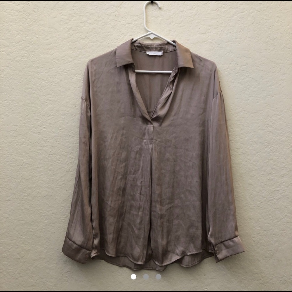 Lush Champagne Collared Blouse